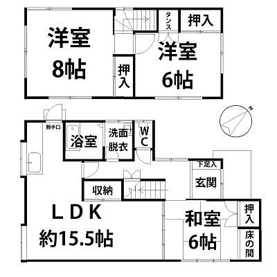 Floor plan. 14.5 million yen, 3LDK, Land area 198.39 sq m , Building area 86.95 sq m floor plan  ※ It has priority to the status quo. 
