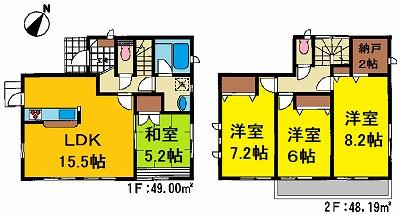 Floor plan. 17.8 million yen, 4LDK + S (storeroom), Land area 214.94 sq m , Building area 97.19 sq m