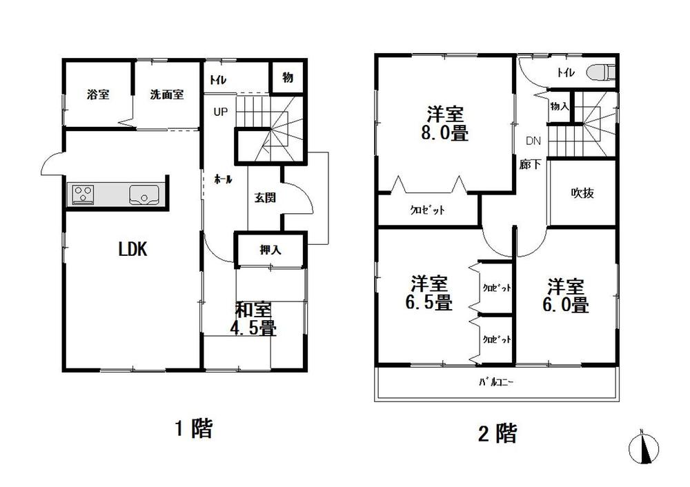Floor plan. 16.8 million yen, 4LDK, Land area 152.45 sq m , Building area 100.19 sq m