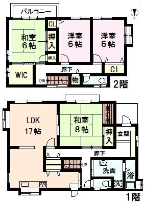 Floor plan. 15.3 million yen, 4LDK, Land area 175.05 sq m , Building area 115.02 sq m