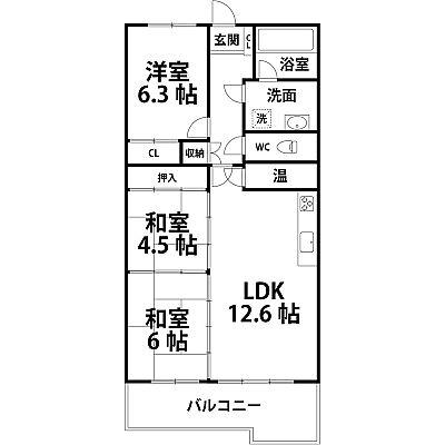 Floor plan. 3LDK, Price 8.5 million yen, Footprint 68.7 sq m , Balcony area 9.7 sq m floor plan
