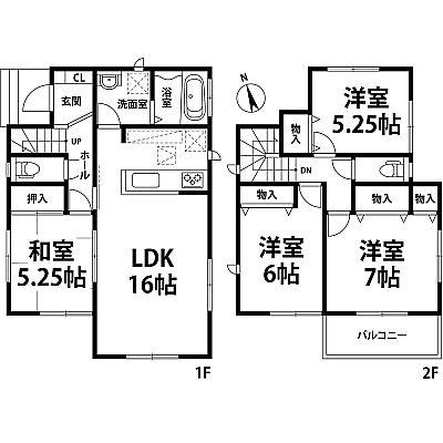 Floor plan. 20.8 million yen, 4LDK, Land area 135 sq m , Building area 93.98 sq m floor plan!