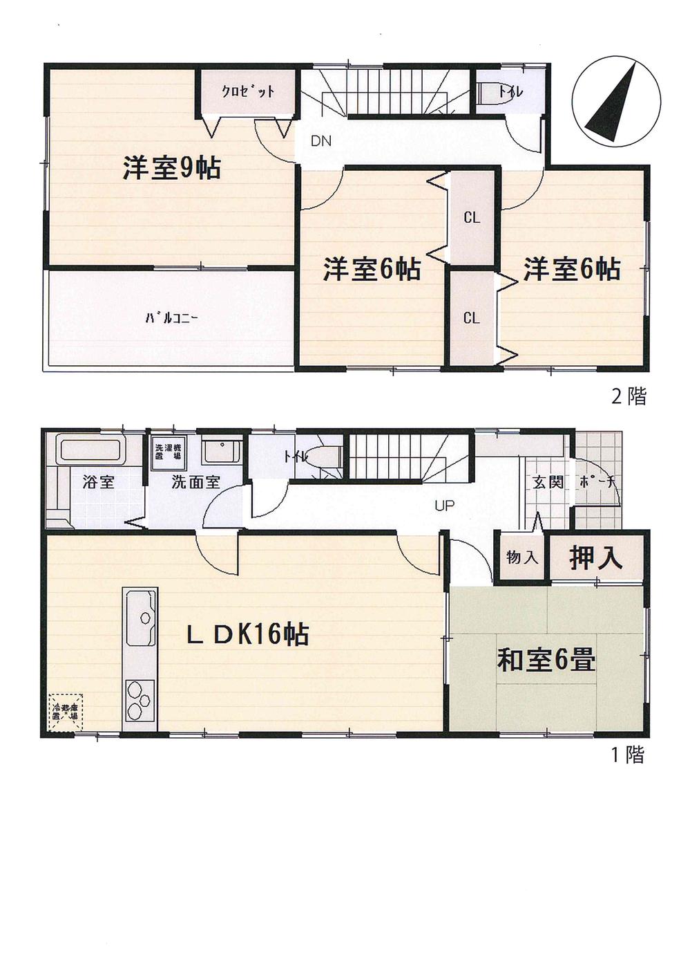 Floor plan. 22,480,000 yen, 4LDK, Land area 172.76 sq m , Building area 105.99 sq m
