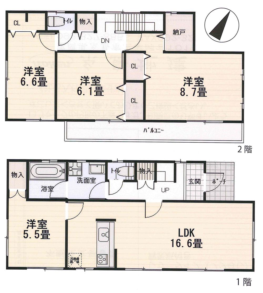 Floor plan. 17.8 million yen, 4LDK, Land area 189.65 sq m , Building area 100.44 sq m