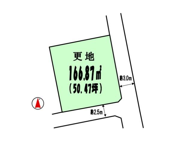 Compartment figure. Land price 5 million yen, Now land area 166.87 sq m vacant lot! 