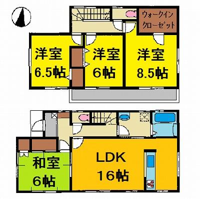 Floor plan. 21,980,000 yen, 4LDK, Land area 219.5 sq m , Building area 105.99 sq m