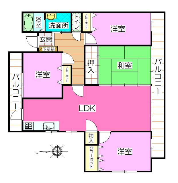 Floor plan. 4LDK, Price 22 million yen, Occupied area 91.41 sq m