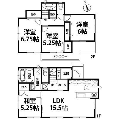 Floor plan. 19,800,000 yen, 4LDK, Land area 146.77 sq m , Building area 92.94 sq m floor plan!