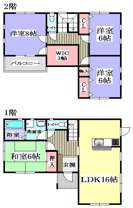 Floor plan. 25,200,000 yen, 4LDK, Land area 222.58 sq m , Building area 107.65 sq m
