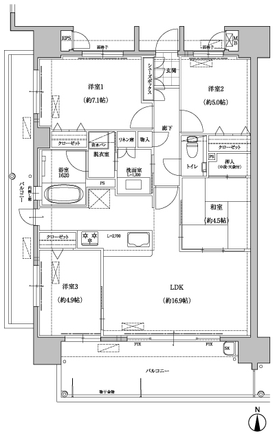 Floor: 4LDK, occupied area: 84 sq m, Price: 23,750,000 yen ~ 26,750,000 yen