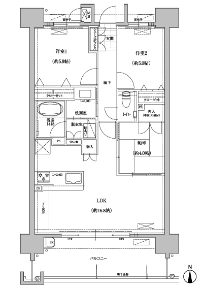 Floor: 3LDK, occupied area: 70.35 sq m, Price: 19,650,000 yen ~ 22,450,000 yen
