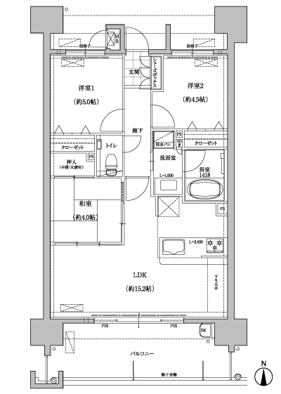 Floor: 3LDK, occupied area: 63.69 sq m, Price: 17,650,000 yen ~ 20,450,000 yen