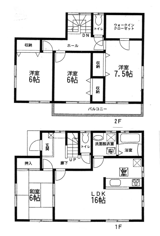 Floor plan. 25,480,000 yen, 4LDK + S (storeroom), Land area 133.52 sq m , Building area 105.99 sq m