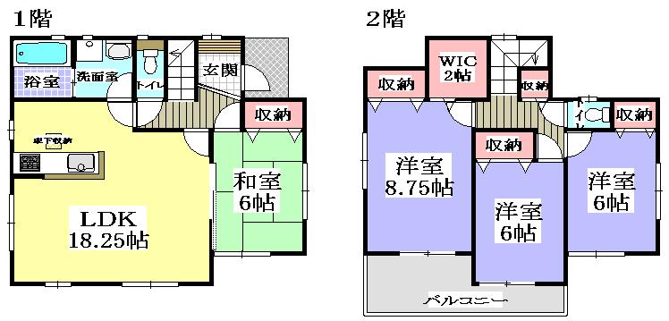Floor plan. 22,800,000 yen, 4LDK + S (storeroom), Land area 173.96 sq m , Building area 107.23 sq m