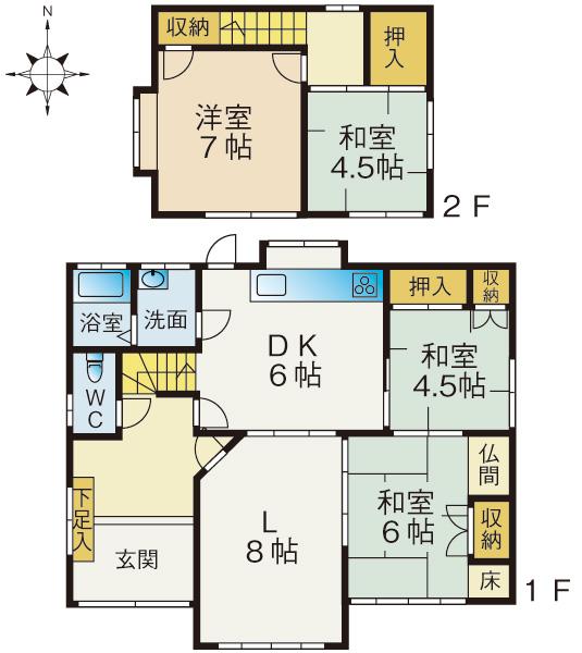 Floor plan. 11.8 million yen, 4LDK, Land area 165.38 sq m , Building area 91.08 sq m