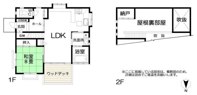 Floor plan. 18.4 million yen, 1LDK + S (storeroom), Land area 216.65 sq m , There is a semi-underground storage in addition to the building area 101.01 sq m floor plan