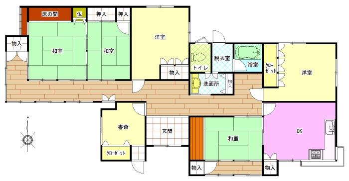Floor plan. 25 million yen, 5DK, Land area 548.44 sq m , Building area 174.41 sq m
