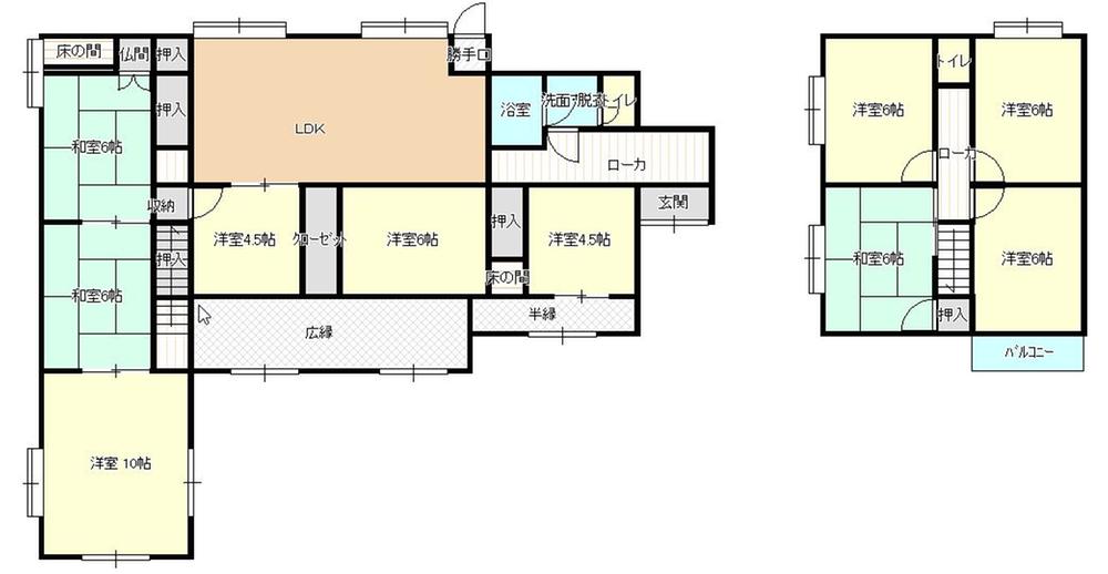 Floor plan. 12.8 million yen, 10LDK, Land area 313.04 sq m , Building area 169.72 sq m 10LDK