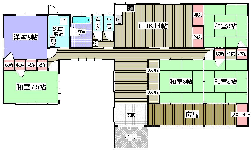 Floor plan. 13 million yen, 5LDK, Land area 4,607 sq m , Building area 182.52 sq m Heike 55.21 tsubo