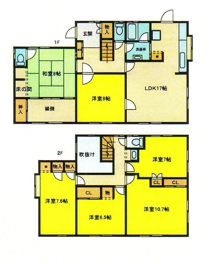 Floor plan. 44,800,000 yen, 6LDK, Land area 383.92 sq m , Building area 154.02 sq m