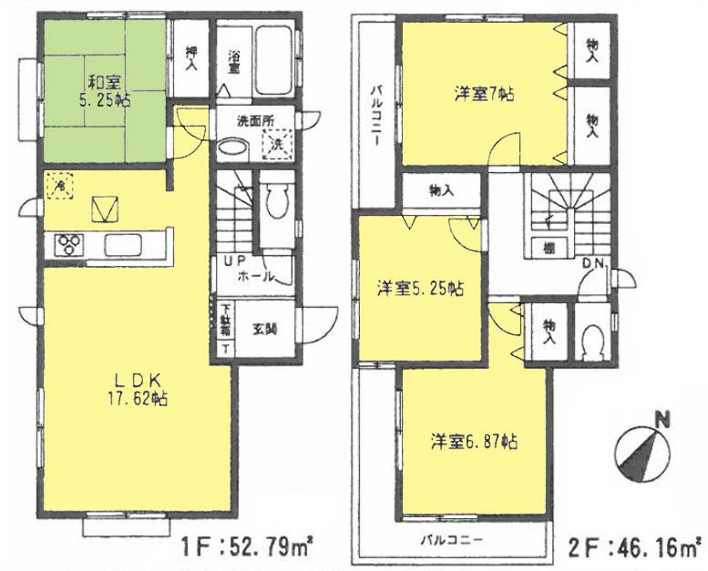 Floor plan. 27,800,000 yen, 4LDK, Land area 144.85 sq m , Building area 98.95 sq m 4LDK