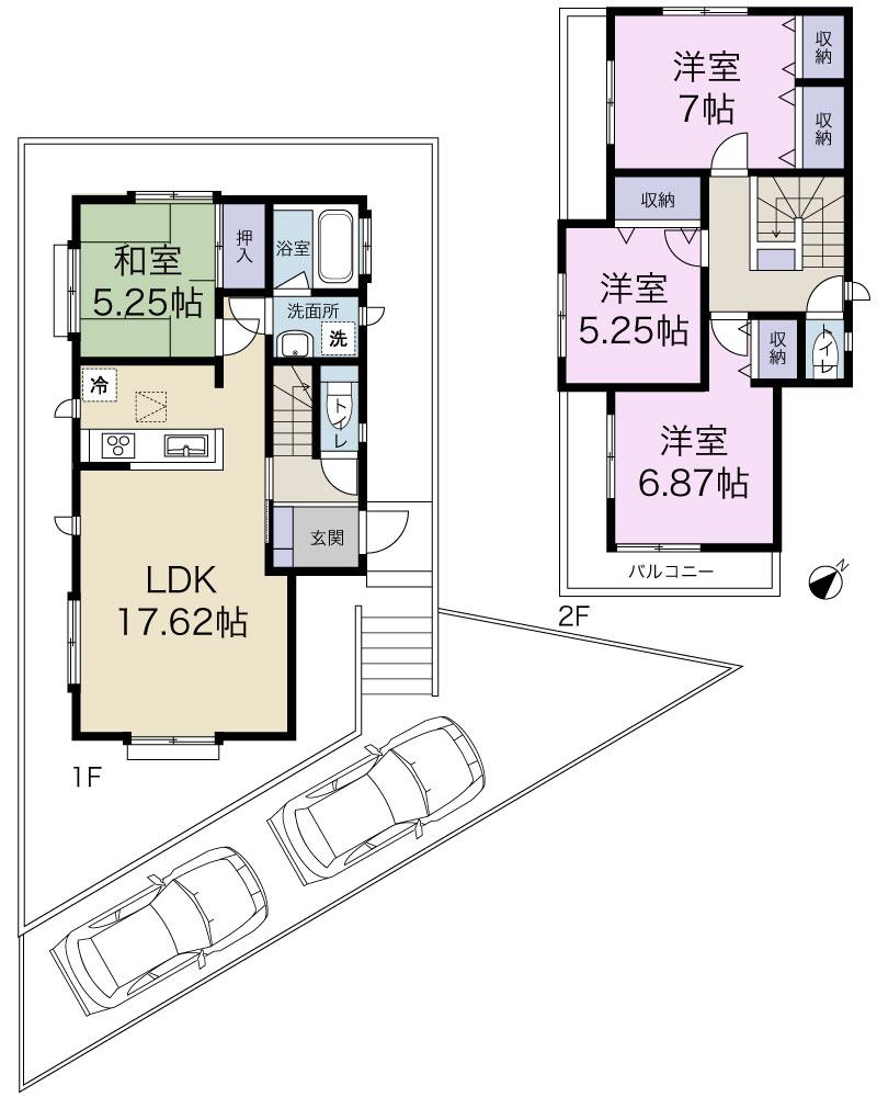 Floor plan. 27,800,000 yen, 4LDK, Land area 144.85 sq m , Building area 98.95 sq m Floor