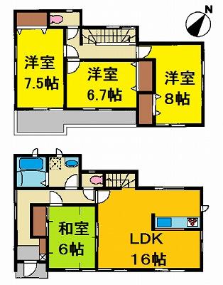 Floor plan. 28,980,000 yen, 4LDK, Land area 131.26 sq m , Building area 107.23 sq m