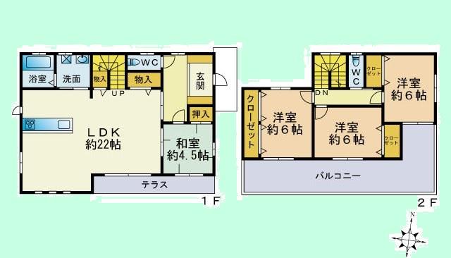 Floor plan. 31,800,000 yen, 4LDK, Land area 181.13 sq m , It is a building area of ​​111.79 sq m Zenshitsuminami direction