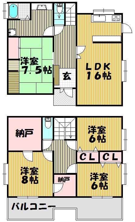 Floor plan. 33 million yen, 4LDK + S (storeroom), Land area 356 sq m , Building area 152 sq m