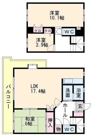 Floor plan. 3LDK, Price 13.8 million yen, Occupied area 97.91 sq m , Balcony area 21.04 sq m