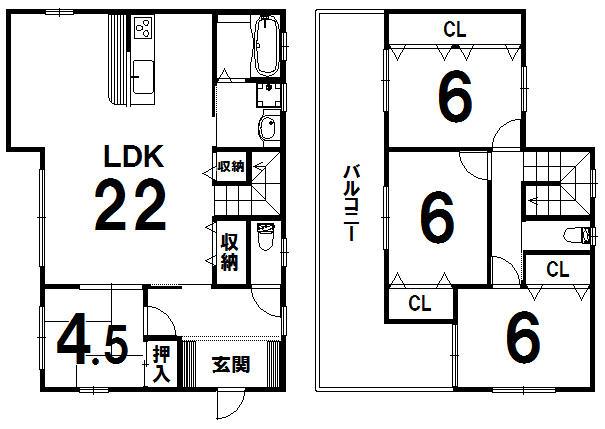 Floor plan. 31,800,000 yen, 4LDK, Land area 181.13 sq m , Building area 128.76 sq m local appearance photo