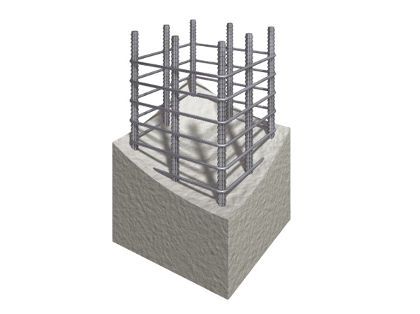 Building structure.  [Sturdy pillars of building] Pillars of the entire building firm is sturdy reinforced concrete. Arranged hard and thick atypical rebar in the vertical direction, About 100mm the rebar of the hoop (some 85mm) to secure wound at intervals around it. Built-in the mold on it, Hardened by implanting concrete, Finish a pillar of rugged reinforced concrete. (Conceptual diagram)
