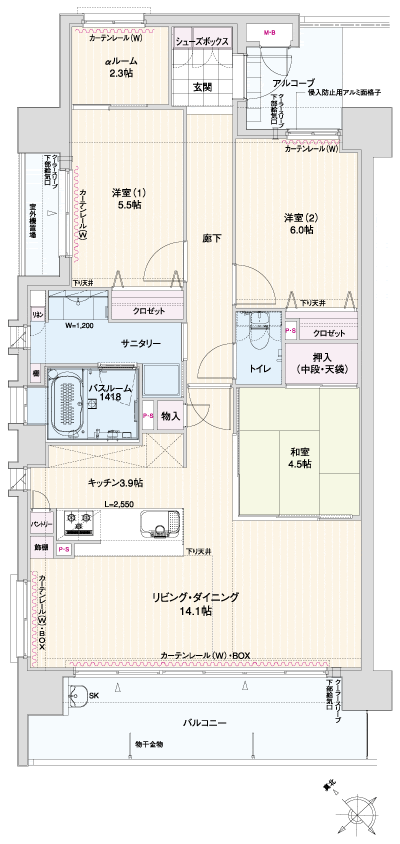 Floor: 3LDK + Papa ・ Mom Room, the area occupied: 82.7 sq m, Price: 29,429,800 yen ~ 30,973,000 yen