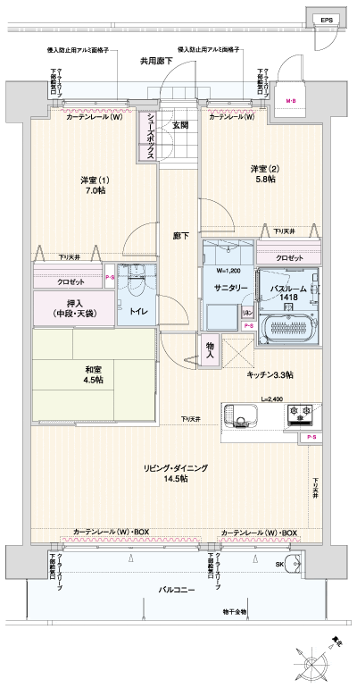 Floor: 3LDK, occupied area: 76.48 sq m, Price: 26,983,600 yen ~ 27,703,400 yen