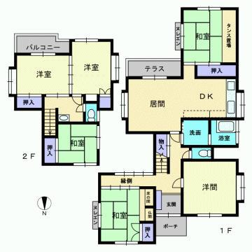 Floor plan. 18.6 million yen, 6LDK, Land area 237 sq m , Is a floor plan of the building area 134.78 sq m 6LDK