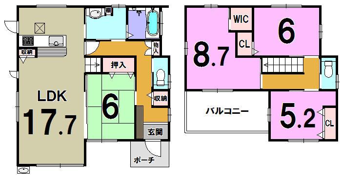 Floor plan. 29,800,000 yen, 4LDK, Land area 166.79 sq m , Building area 106.4 sq m