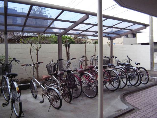 Other common areas. Rain also carry us for bicycle parking lot with a roof