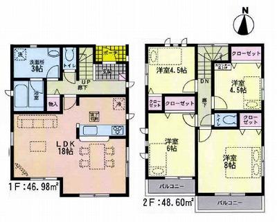 Floor plan. 25,800,000 yen, 4LDK, Land area 236.21 sq m , Building area 95.58 sq m