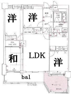 Floor plan. 4LDK, Price 17 million yen, Occupied area 86.53 sq m , Balcony area 17.64 sq m