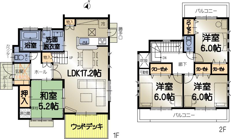 Floor plan. 29,800,000 yen, 4LDK, Land area 168.92 sq m , Building area 100.4 sq m
