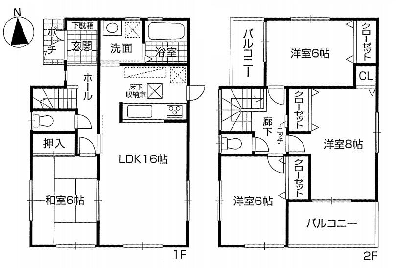 Floor plan. 25,800,000 yen, 4LDK, Land area 181 sq m , Building area 98.41 sq m Floor