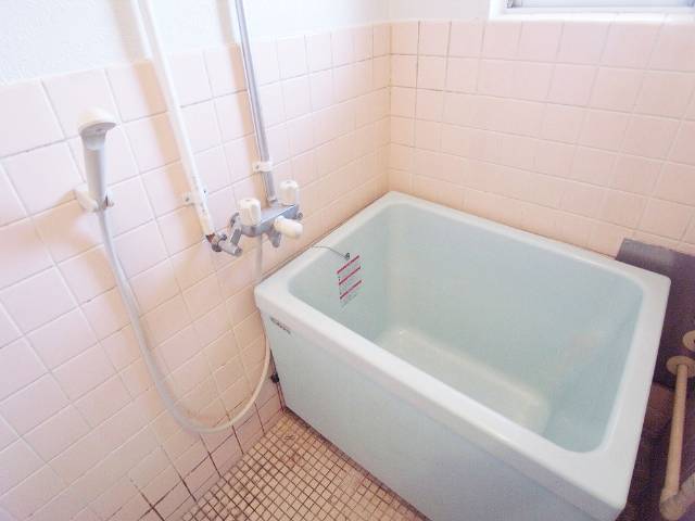 Bath. Hot water and shower and window with a bathroom