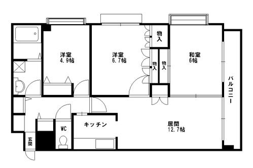 Floor plan. 3LDK, Price 11.8 million yen, Occupied area 67.89 sq m , Balcony area 9.1 sq m square room Yes window