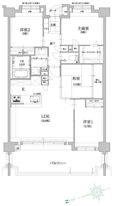 Floor: 4LDK, occupied area: 72.54 sq m, Price: 26.7 million yen