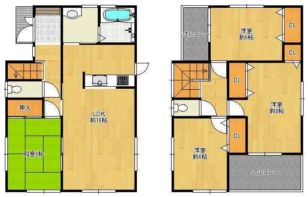 Floor plan. 25,800,000 yen, 4LDK, Land area 181 sq m , Building area 98.41 sq m 4LDK