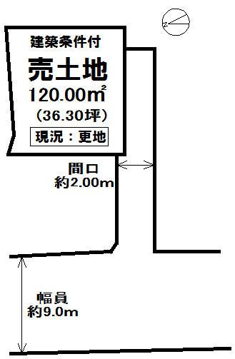 Compartment figure. Land price 10.8 million yen, Land area 120 sq m local land photo