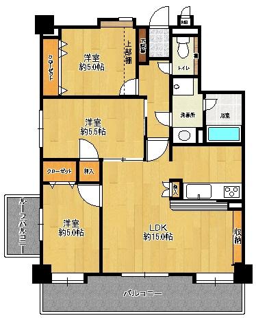 Floor plan. 3LDK, Price 13,900,000 yen, Occupied area 70.02 sq m , Balcony area 16.56 sq m