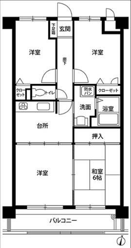 Floor plan. 4DK, Price 9.6 million yen, Occupied area 62.72 sq m , Balcony area 8.82 sq m