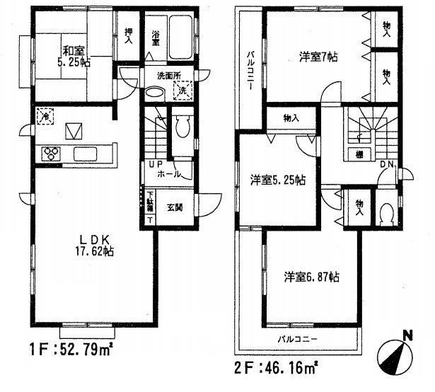 Floor plan. 27,800,000 yen, 4LDK, Land area 144.85 sq m , Building area 98.95 sq m