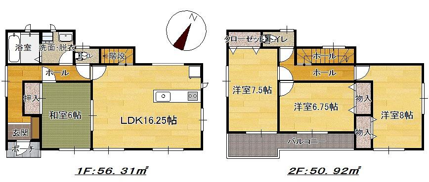 Floor plan. 28,980,000 yen, 4LDK, Land area 131.26 sq m , Building area 107.23 sq m relatively popular is a high floor plan (^_^) /  Living and Japanese-style room is a place that can be used To spacious to release a is usually Tsuzukiai, Has gained support from people of all ages! (^^)!